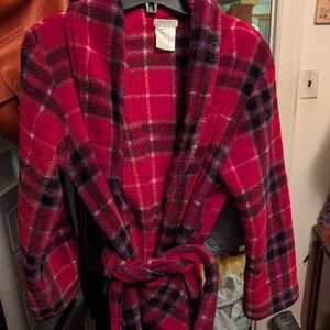 Komar Kids Red and Black Plaid Robe